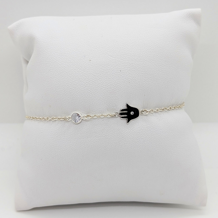 Hamsa Hand Bracelet w/ Rhinestone