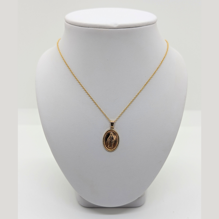 Miraculous Medal, Virgin Mary Necklace- Gold Filled