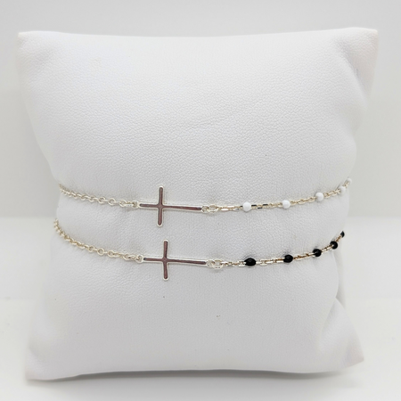 Enamel Cross Bracelet