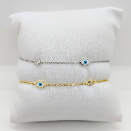 Evil Eye Bracelet w/ Rhinestone
