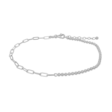 Ball Bead Half Paperclip Anklet