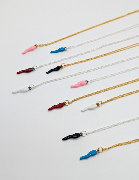 Enamel Cornicello Necklace