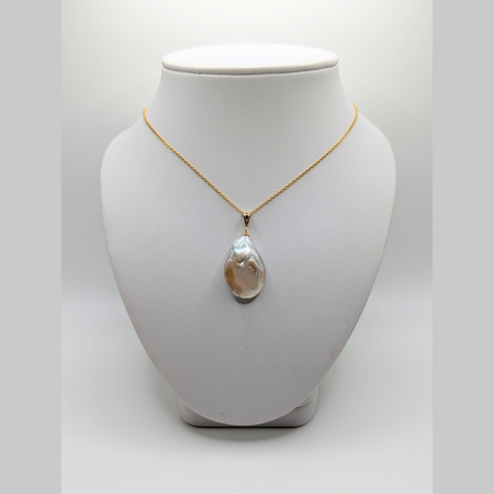 Baroque White Pearl Necklace- Gold Filled