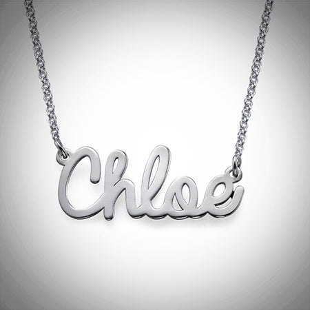 Cursive Name Necklace (Sterling Silver)- Assorted Colours