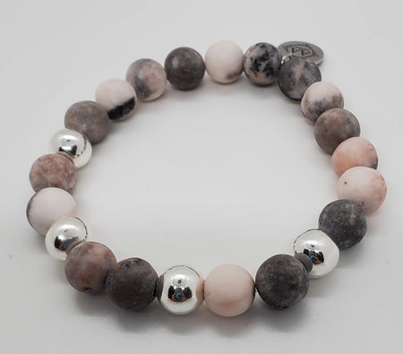 Pink Zebra Jasper Silver