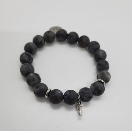 Labradorite Bracelet with Cross