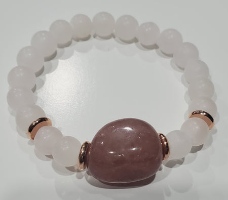 Rose Quartz with Strawberry Quartz Nugget