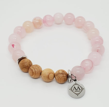 Hazel (Rose Quartz with Wood)