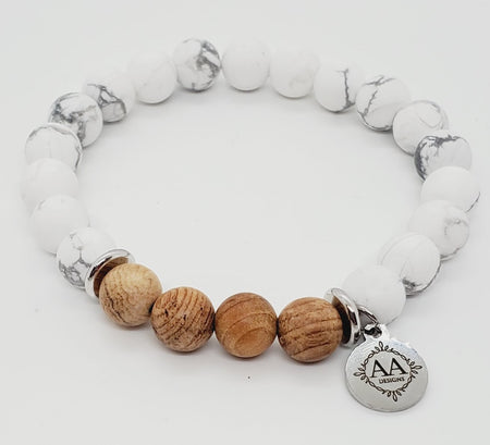 Jessa (Howlite White with Wood)