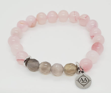 Kelly (Striped Agate, Rose Quartz)