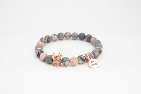 Royal Pink Zebra Jasper - Rose Gold