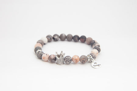 Royal Pink Zebra Jasper - Silver