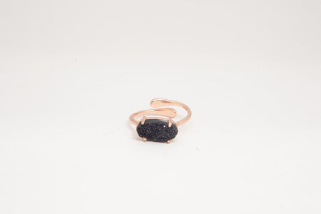 Black Agate- Rose Gold