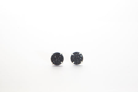 Claw Stud Black Agate- Silver
