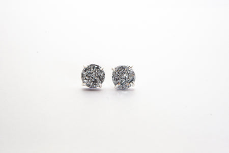 Claw Stud Silver Agate- Silver