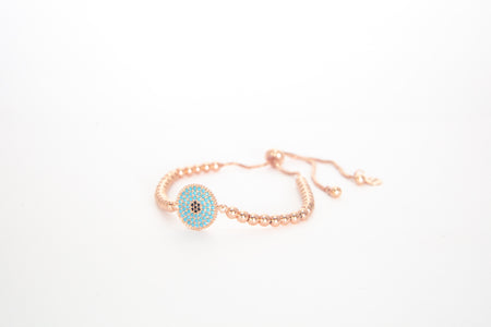 Rose Gold Extender - Round Evil Eye