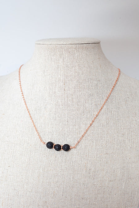 Lava Diffuser Necklace- Rose Gold