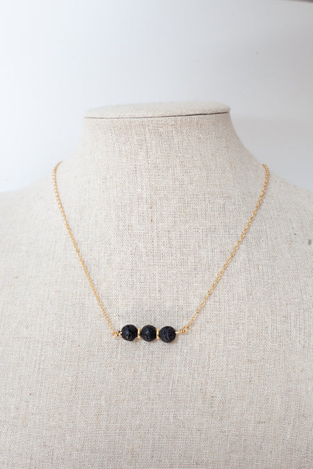 Lava Diffuser Necklace- Gold