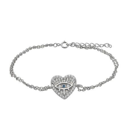 Evil Eye Heart Bracelet