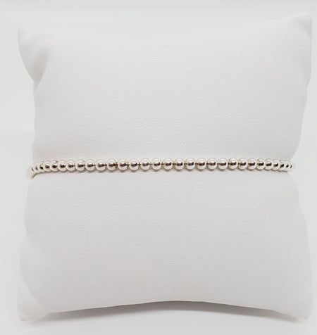 Sterling Silver Bead Bracelet (3mm)