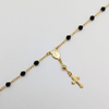 Miraculous Mary Black Crystal Rosary Bracelet