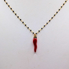 Enamel Necklace with Cornicello