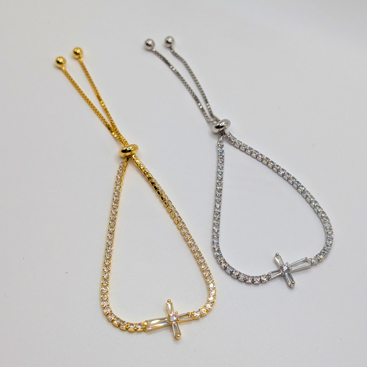 Cubic Zirconia Bracelets- Cross