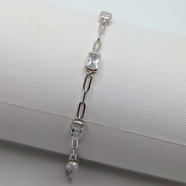 Cubic Zirconia Baguette Bracelets