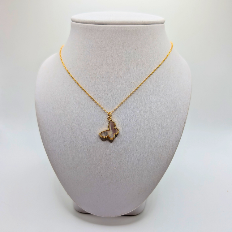 Shell Pearl Butterfly Necklace