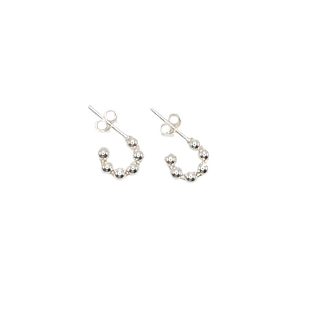 Beaded Round Stud Earrings