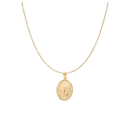 Miraculous Medal, Virgin Mary Necklace- Gold Filled