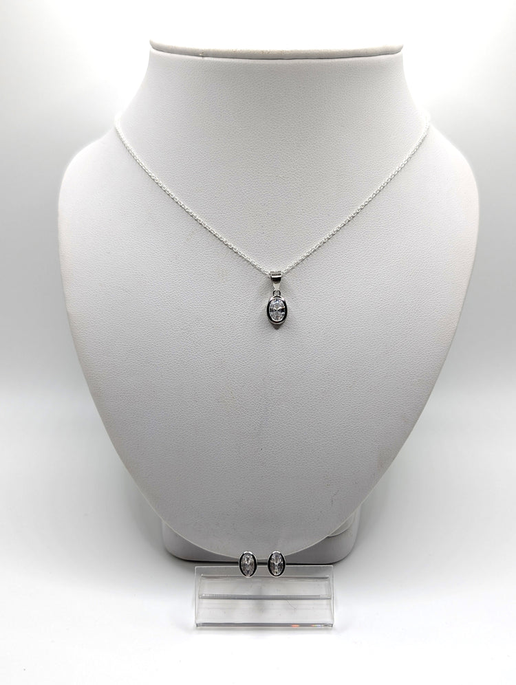 Cubic Zirconia Necklace & Earring Set