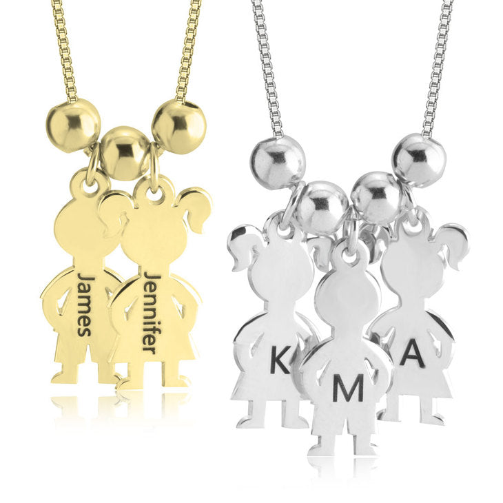 Mother Necklace with Boy & Girls Charms