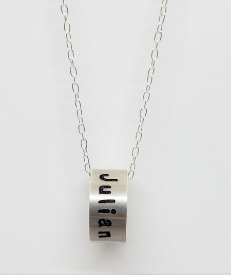Name Bead Necklace Custom- Sterling Silver