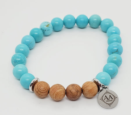Carmen (Turquoise Howlite with Wood)