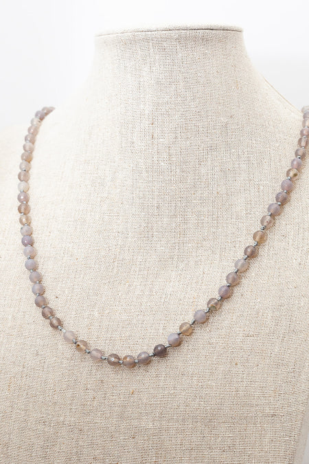 Grey Agate Faceted Necklace