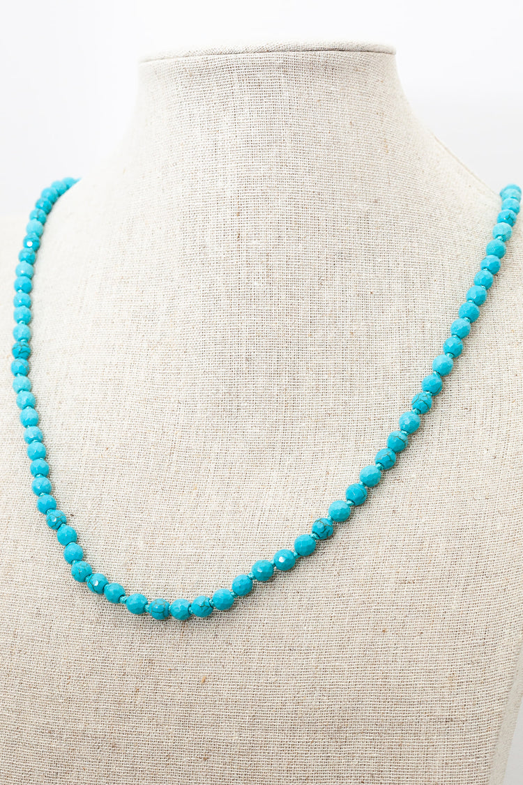 Howlite Turquoise Faceted Necklace