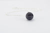Silver Necklace Geode Agate Black