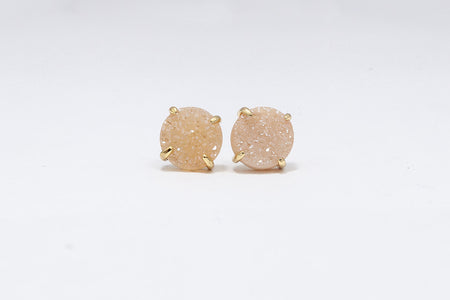 Claw Stud Champagne Agate- Gold