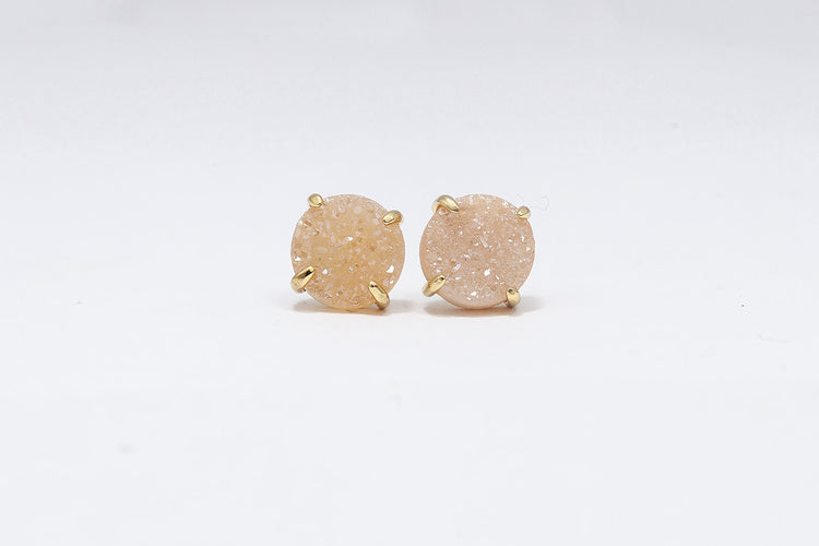 Claw Stud Champagne Agate- Gold