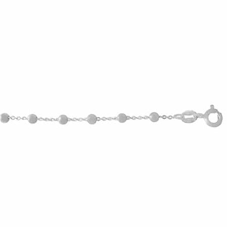 Ball Bead (flat oval link) Anklet