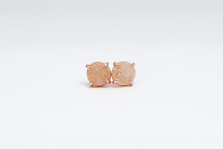 Claw Stud Champagne Agate- Rose Gold
