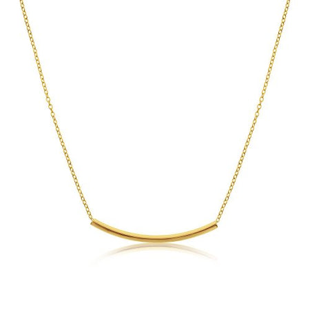Lucy Curved Bar Necklace (Gold)