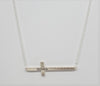 Horizontal Nonna Cross Necklace (Sterling Silver)
