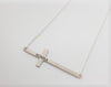 Horizontal Nonna Cross Necklace (Sterling Silver)